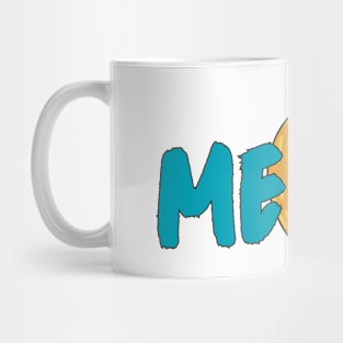 Cute Fat Cat Meow Blue Graphic Mug